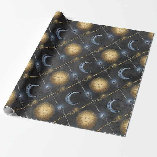 Papier Cadeau Soleil et Lune de Sorcier (Déroulé)