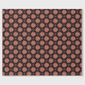 Papier Cadeau Soleil Exotique Lotus Fleur Aquarelle Noir (Plat)