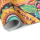 Papier Cadeau Soleil mexicain de Serpentine (Coin rond)