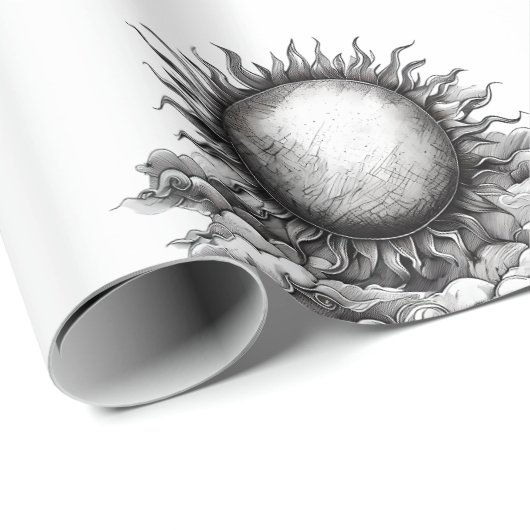 Papier Cadeau Soleil nuageux (Coin rond)