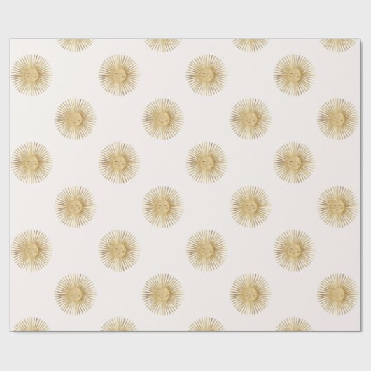 Papier Cadeau Soleil Or Joyeux Soleil (Plat)