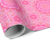 Papier Cadeau Soleil rose et étoiles petite fille motif en mosaï (Coin rond)