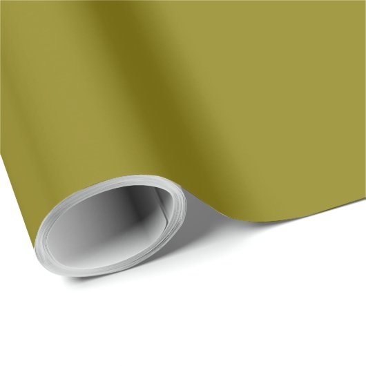 Papier Cadeau Solid mustard green olive (Coin rond)