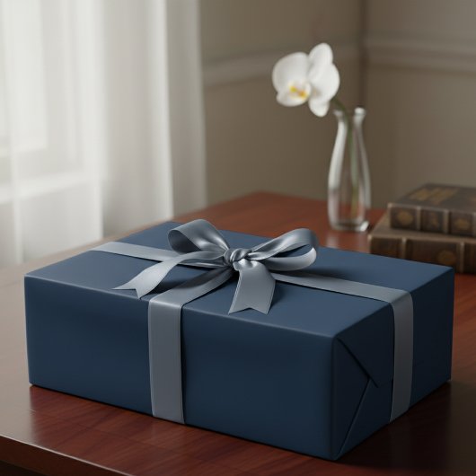 Papier Cadeau Solid Navy Blue Matte Gift Wrap Paper