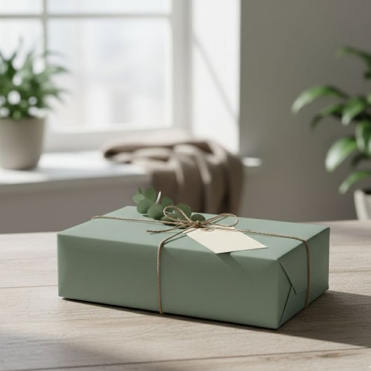 Papier Cadeau Solid Sage Green Matte Gift Wrap Paper
