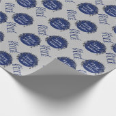 Papier Cadeau Solstice d'hiver Bleu et gris Joyeux Yule béni (Coin)