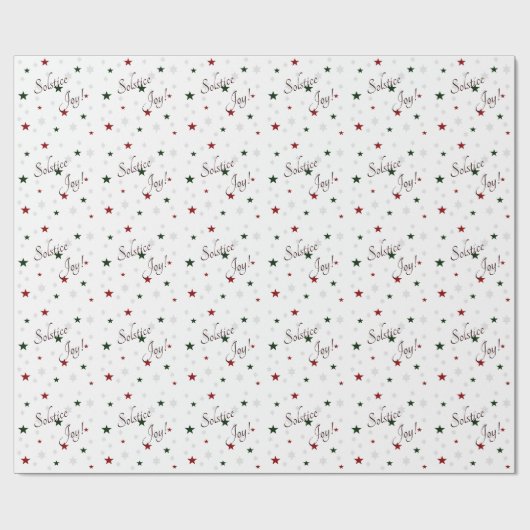 Papier Cadeau Solstice d'hiver Joy Red and Green Stars (Plat)