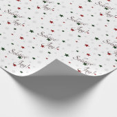 Papier Cadeau Solstice d'hiver Joy Red and Green Stars (Coin)