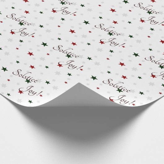 Papier Cadeau Solstice d'hiver Joy Red and Green Stars (Coin)