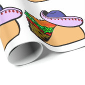 Papier Cadeau Sombrero portant du taco (Coin rond)