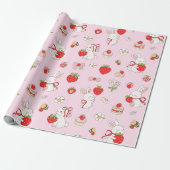 Papier Cadeau Some Bunny Anniversaire Rose (Déroulé)