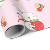 Papier Cadeau Some Bunny Anniversaire Rose (Coin rond)