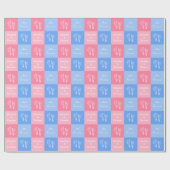 Papier Cadeau Son jumeau garçon et fille mignonne rose bébé empr (Plat)