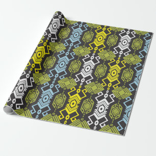 Papier Cadeau Songket Tenun Motif géométrique sans couture ave