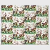 Papier Cadeau Sonnette de Noël classique et cloches d'or (Plat)