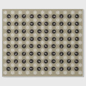 Papier Cadeau Sonogramme de bébé personnalisé Gold Fête de neige (Plat)