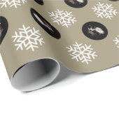 Papier Cadeau Sonogramme de bébé personnalisé Gold Fête de neige (Coin rond)