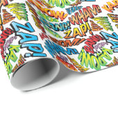 Papier Cadeau Sons d'art pop de bande dessinée (Coin rond)