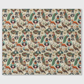 Papier Cadeau Sophisticated Aristocratic Christmas Wrapping Pape (Plat)