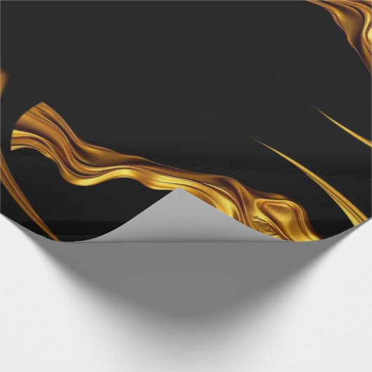 Papier Cadeau Sophisticated Presentation: Black& & Gold Abstract (Coin)