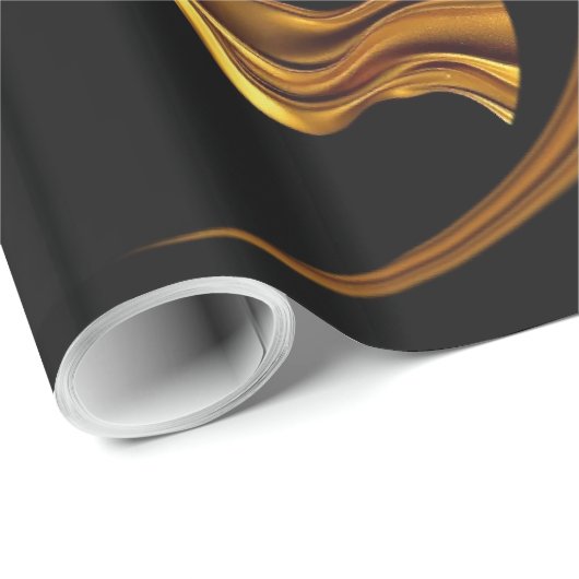 Papier Cadeau Sophisticated Presentation: Black& & Gold Abstract (Coin rond)
