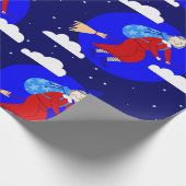 Papier Cadeau sorcière befana broomrider spookmas (Coin)