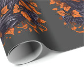 Papier Cadeau Sorcière Citrouille maléfique (Coin rond)