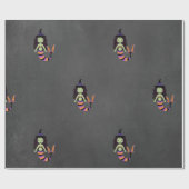 Papier Cadeau Sorcière de sirène d'Halloween en bande WRAP (Plat)