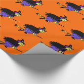 Papier Cadeau Sorcière de vol de Halloween (Coin)