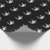 Papier Cadeau Sorcière d'Halloween motif noir et blanc (Coin)