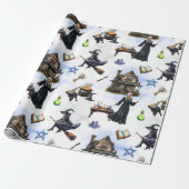 Papier Cadeau Sorcière Halloween (Déroulé)