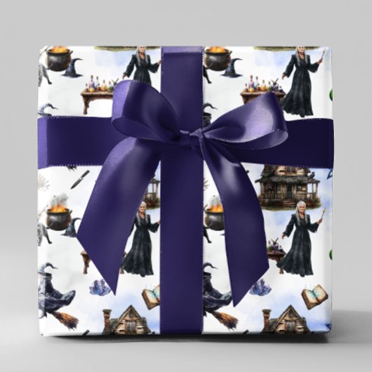 Papier Cadeau Sorcière Halloween