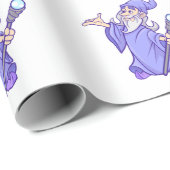Papier Cadeau Sorcière pourpre magique de magicien de magicien (Coin rond)
