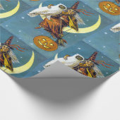 Papier Cadeau Sorcière vintage de Halloween (Coin)
