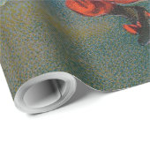 Papier Cadeau Sorcière volant avec chat noir la nuit d'Halloween (Coin rond)