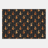 Papier Cadeau Sorcieres et rayures en feuille de pourpre, orange (Devant 3)