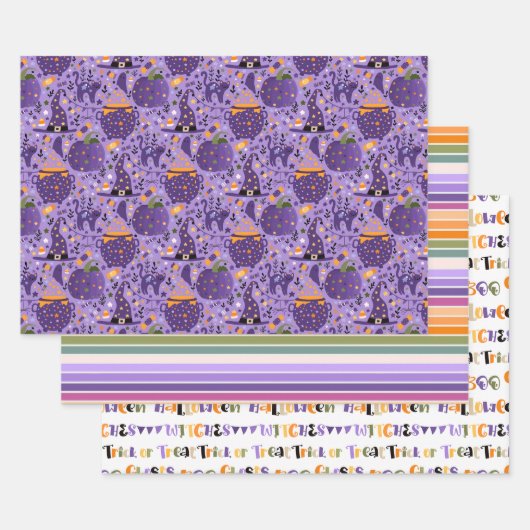 Papier Cadeau Sorciers et Rayures (Lot)