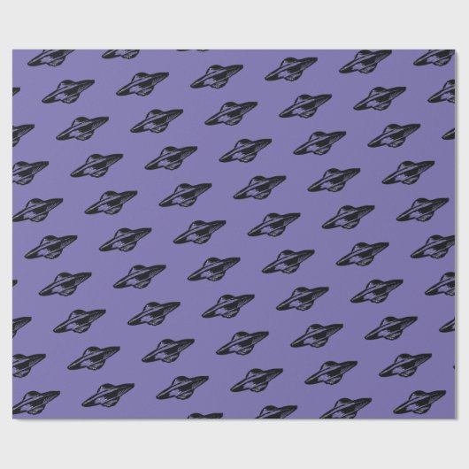 Papier Cadeau Soucoupe volante UFO (Plat)