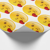 Papier Cadeau Soufflez un autocollant d'emoji de baiser (Coin)