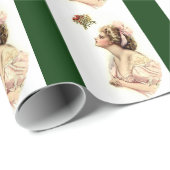 Papier Cadeau Souhaiter sous la Mistletoe (Coin rond)