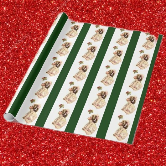 Papier Cadeau Souhaiter sous la Mistletoe