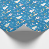 Papier Cadeau Souhaits de Noël de casse-noix, d'arbre et de (Coin)