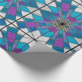 Papier Cadeau Souillez le bleu en verre et le pourpre de rayon (Coin)