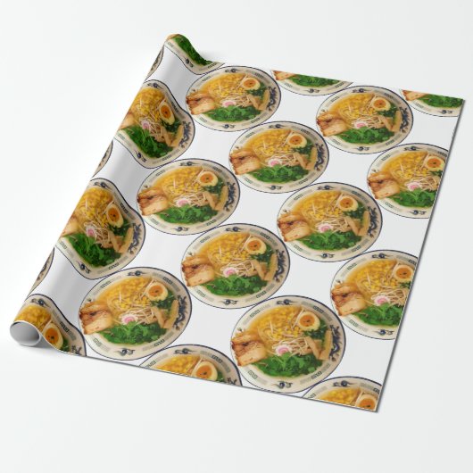 Papier Cadeau Soupe de nouilles de Ramen de porc (Déroulé)