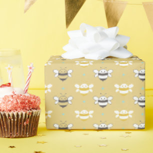 Papier Cadeau Sourire Bumble abeilles Gold Papier-cadeau
