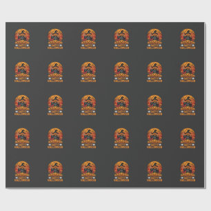 Papier Cadeau Sourire de sorcière de citrouille effrayant Concep