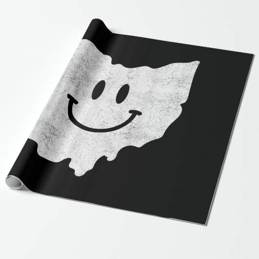 Papier Cadeau Sourire en OH - Drôle Ohio Happy Face (Déroulé)