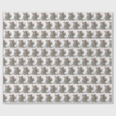 Papier Cadeau Souris Avec Bouquet Wilflower (Plat)