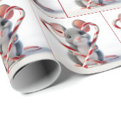 Papier Cadeau Souris Avec Coeur Sucre de canne (Coin rond)