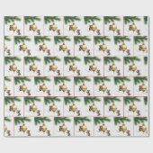 Papier Cadeau Souris Avec Ornement De Noël Or (Plat)